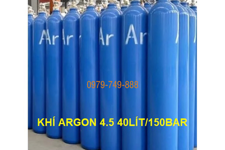 Khí Argon công nghiệp 4.5 purity ≥99,995% chai 40lít 150bar.